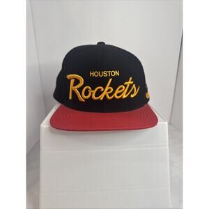 Houston Rockets Mitchell & Ness Black Hardwood Classics 3D Script SnapBack Hat‎